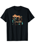 Men's T-Shirt Southwestern Motifs With Colorful Abstract Sun Cactus And Cheetah