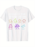 Men's T-Shirt Colourful Cartoon Sea Creatures With Marine Life Illustrations Jellyfish