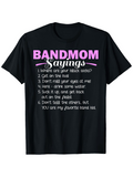 Men's T-Shirt Bandmom Sayings Pink And White Simple Text On Black Shirt