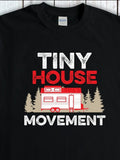 Men's T-Shirt Tiny House Movement With Forest Trees And Red White Camper
