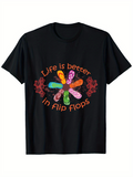 Men's T-Shirt Life Is Better Surrounded By Colorful Patterns With Flip Flops
