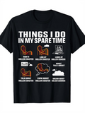 Men's T-Shirt Things I Do In My Spare Time With Roller Coaster Tracks And Playful Icons