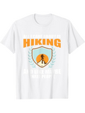 Men's T-Shirt Hiking Adventure Badge With Mountain Sunrise And Lone Hiker Silhouette