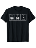 Men's T-Shirt Periodic Table Inspired Typography Blocks Forming Funny Word Bacon