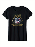 Men's T-Shirt Proud To Be A Veterans Granddaughter With USA Flag Surrounded By Gold Stars Eagle
