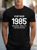 Men's T-Shirt Vintage 1985 Original Quality Limited Edition Retro Lettering Design T Shirt