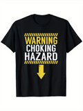 Men's T-Shirt Warning Sign With Yellow Arrow And Caution Stripes T Shirt