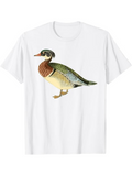 Men's T-Shirt Vintage Colorful Illustration With Natural Feather Details Duck
