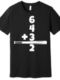 Men's T-Shirt Stacked White Numbers With Baseball Bat Addition Theme