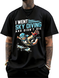 Men's T-Shirt I Went Sky Diving With Cartoon Airplane Flying Astronaut