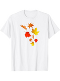 Men's T-Shirt Falling Autumn Leaves With Orange Yellow Maple Leaf Cluster