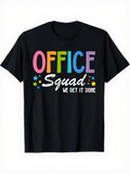Men's T-Shirt Office Squad We Get It Done Bright Multicolor Lettering With Tiny Star Accents T Shirt