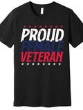 Men's T-Shirt Proud Female Veteran Bold Patriotic Lettering With Decorative Stars T Shirt