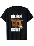 Men's T-Shirt The Hen House Rustic Wooden Structure With Brown Chicken Outside Cozy Coop