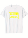 Men's T-Shirt Warning I Bought The Drink Package Neon Font Box T Shirt