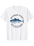 Men's T-Shirt Bluefin Tuna Hunter With Oceanic Watercolor Style Majestic Fish Motif