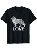 Men's T-Shirt Love Vintage Sketched Dog With Hand Drawn Style Collie
