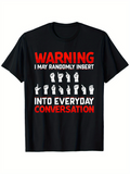 Men's T-Shirt Bold Red Lettering Over White Sign Language Hands Conversation T Shirt
