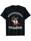 Men's T-Shirt Professional Trader Cartoon Bull With Raised Arm Rope