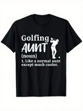 Men's T-Shirt Golfing Aunt Silhouette With Club And Fun Definition Text