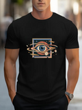 Men's T-Shirt Abstract Cosmic Swirls Orbiting Around A Curious Central Eye