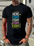 Men's T-Shirt Here Fishy Fishy Fishy Summoning Bright Colors For Playful Fish