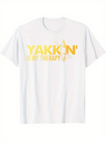 Men's T-Shirt Yakkin Is My Therapy With Abstract Kayak Oar Sunburst Artwork