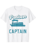 Men's T-Shirt Pontoon Captain With Retro Style Illustration Of Boating Pontoon