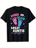 Men's T-Shirt Pink Or Blue Colorful Hearts And Stars Around Baby Footprints