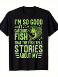 Men's T-Shirt Im So Good At Catching Fish Among Stars And Swimming Bass Fish