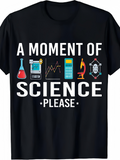 Men's T-Shirt A Moment Of Science Please Chemistry Icons With Modern Laboratory Equipment