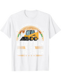 Men's T-Shirt Retro Sunset With Yellow Loader Truck Construction Vehicle