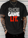 Men's T-Shirt Shoe Game Lit With Bold Layered Letters And Fiery Red Icon T Shirt
