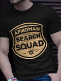 Men's T-Shirt Afikoman Search Squad Gold Badge With Textured Vintage Shield Star