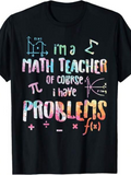Men's T-Shirt Im A Math Teacher With Colorful Equations And Handwritten Lettering Problems