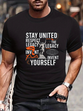 Men's T-Shirt Stay United Inspire Change With Vintage Statue And Modern Lettering