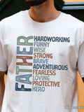 Men's T-Shirt Father Strong Heroic Words On Inspirational White T Shirt
