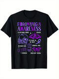 Men's T-Shirt Fibromyalgia Awareness Courage Among Symbols Of Chronic Pain Skull