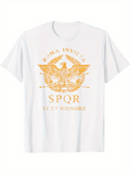 Men's T-Shirt Roma Invicta Golden Laurel Wreath With Eagle Under Roman Letters