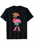 Men's T-Shirt Playful Summer Cowboy Flamingo Wearing Boots And Shorts Flamingo