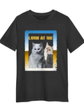 Men's T-Shirt Look At Me Sunset Framed Cats With Golden And Blue Hues Cat