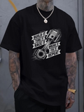 Men's T-Shirt Build It Tune It Race It Fix It Repeat With Sketch Pistons Illustration