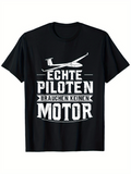 Men's T-Shirt Vintage Glider Silhouette With Bold Typography And Aviation Theme Airplane