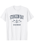 Men's T-Shirt Sturgeon Bay Est 1891 Wisconsin Nautical Anchors Oars Summer Tee