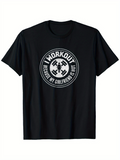 Men's T-Shirt Workout Slogan With Dumbbells In Round Graphic Weightlifting Theme