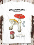 Men's T-Shirt Hallucinogenic Mushrooms With Botanical Illustration Detailed Fungi Specimens