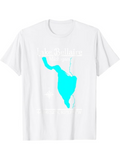 Men's T-Shirt Lake Balaton Turquoise Blue Water Map T Shirt