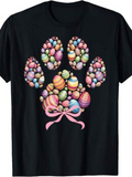 Men's T-Shirt Colorful Eggs With Pink Ribbon On Animal Paw