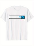 Men's T-Shirt Blue Framed Modern Search Bar Graphic With Arrow Next To CO Text