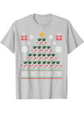 Men's T-Shirt Retro Sunglasses Christmas Tree With Snowflakes And Colorful Presents